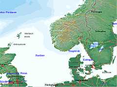 Kartenbild aus dem Brockhaus, Seegebiet Norwegen